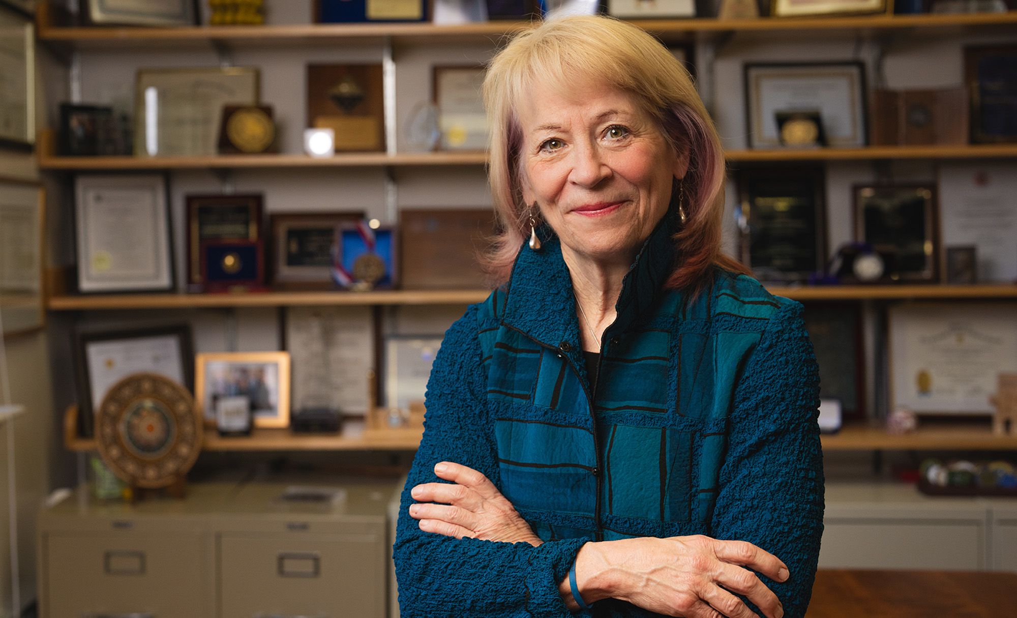 UO chemistry professor Geri Richmond in her office