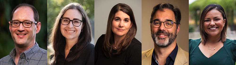 Headshots of Elliot Berkman, Ariel Williamson, Nick Allen, Jen Doty and Giovanna Rodriguez