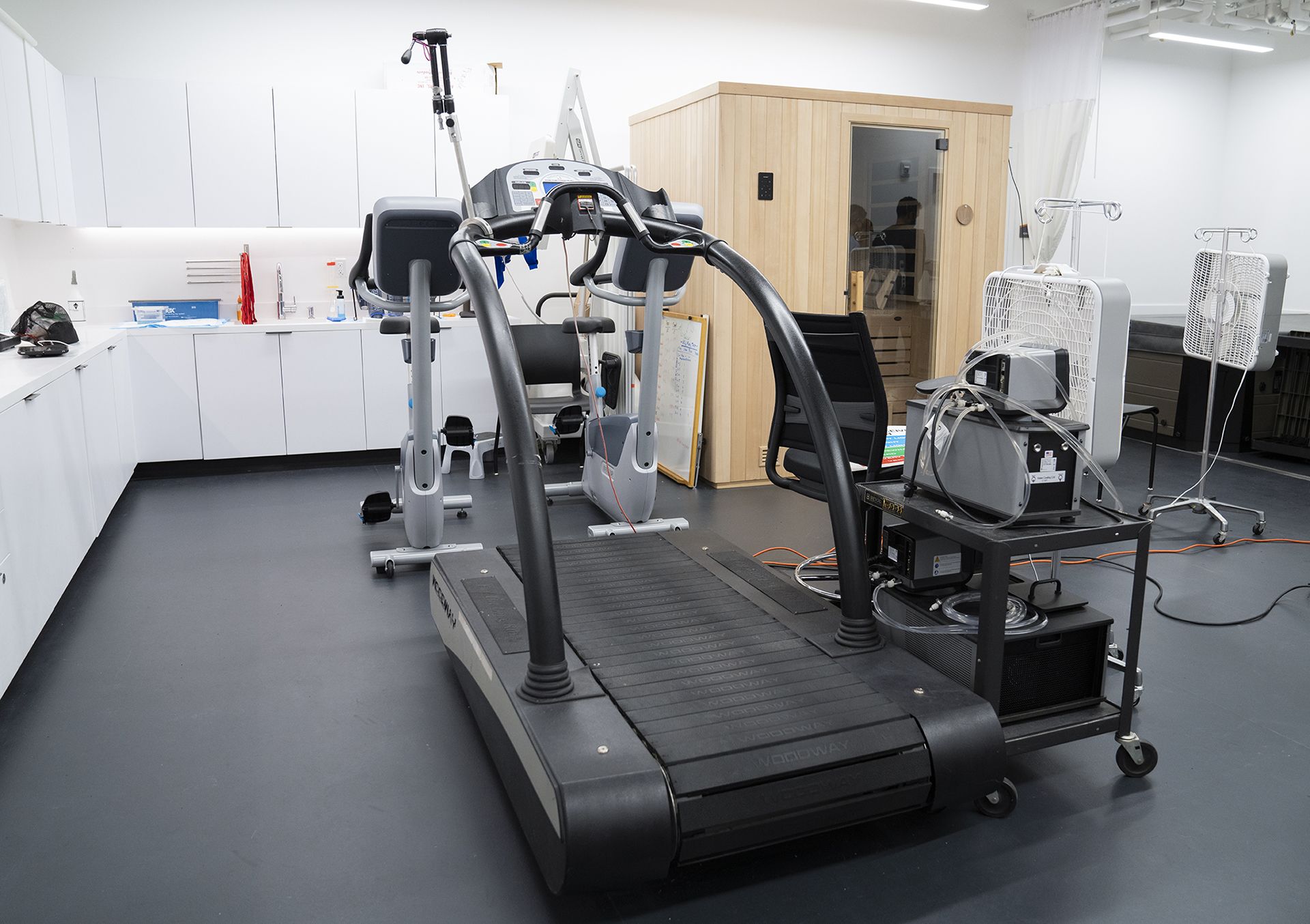Exercise equipment in the Bowerman Sports Science lab