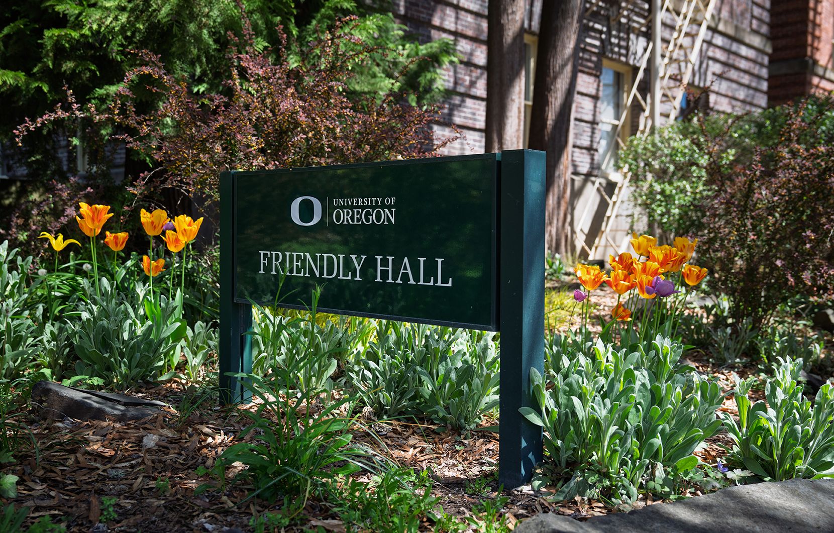 Sign in front of Friendly Hall