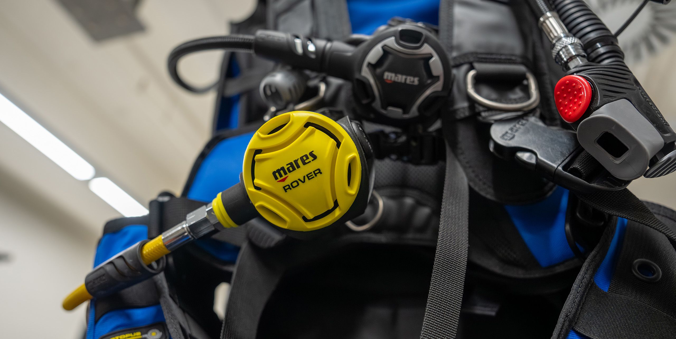 A close-up of scuba gear