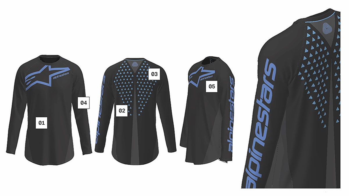 Computer illustration of cycling jerseys