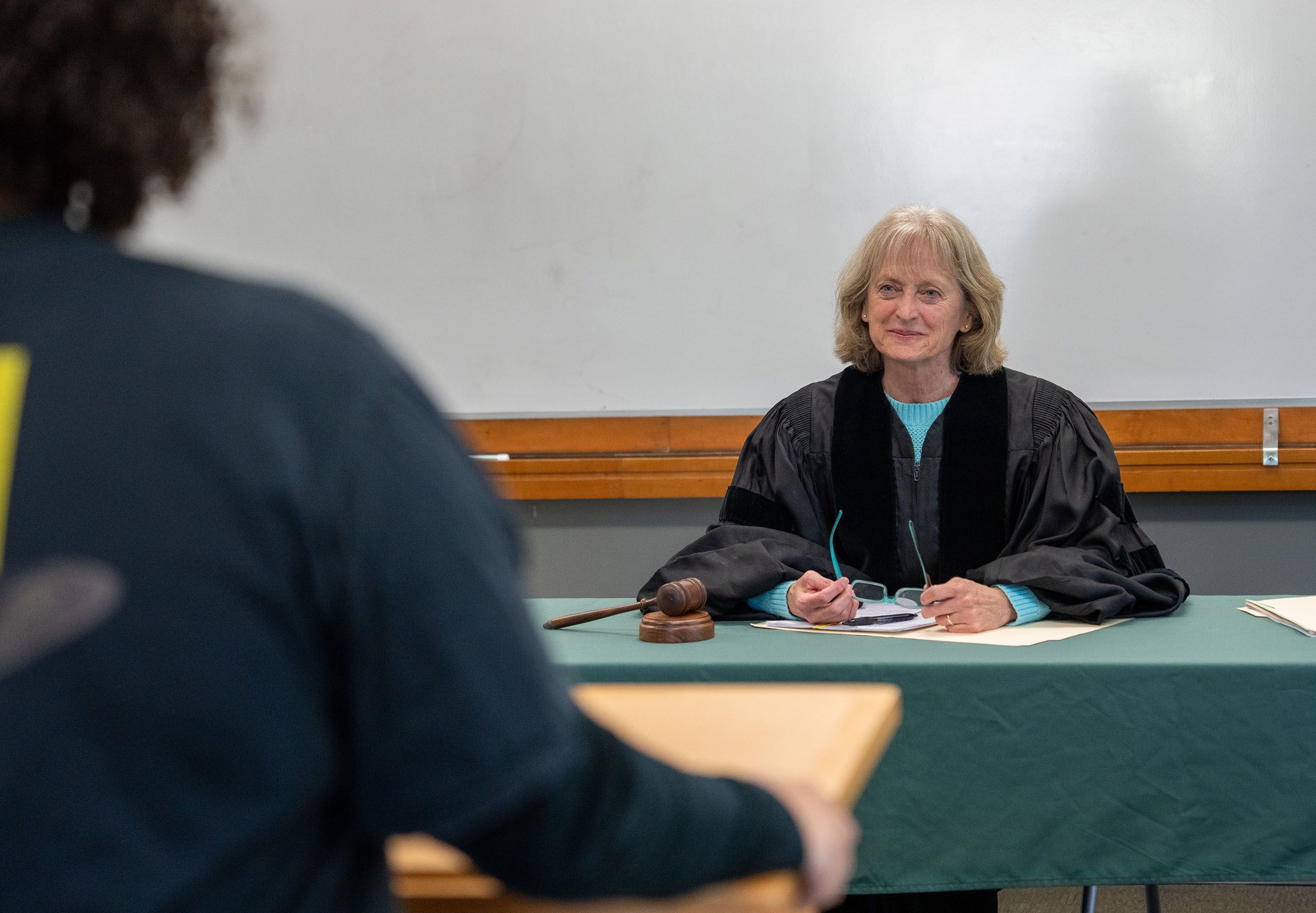 Suzanne Rowe wearing a judge's black robe