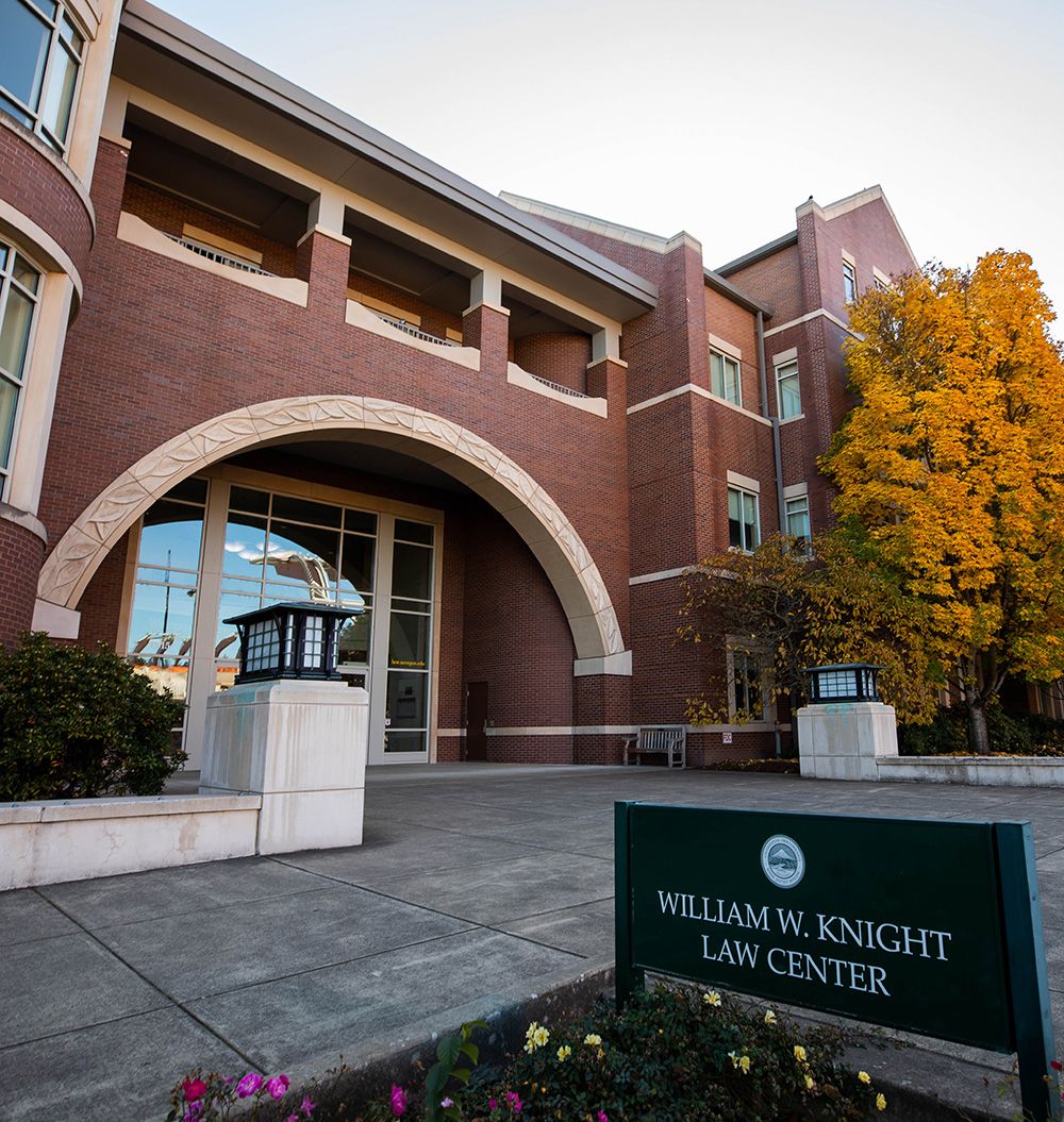 Front exterior of UO School of Law
