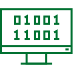 Illustration of computer monitor and data