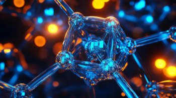 a conceptual molecular structure that resembles glass